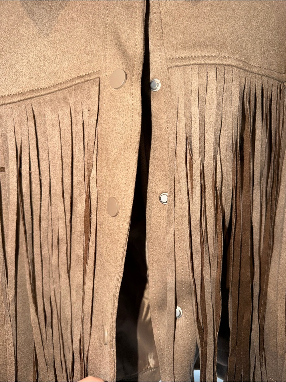 Fashion Nova Brown Fringe-Trim Suede Mini Skirt SET - Picture 7 of 8